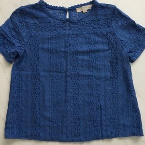 LOFT Blue Lace Blouse